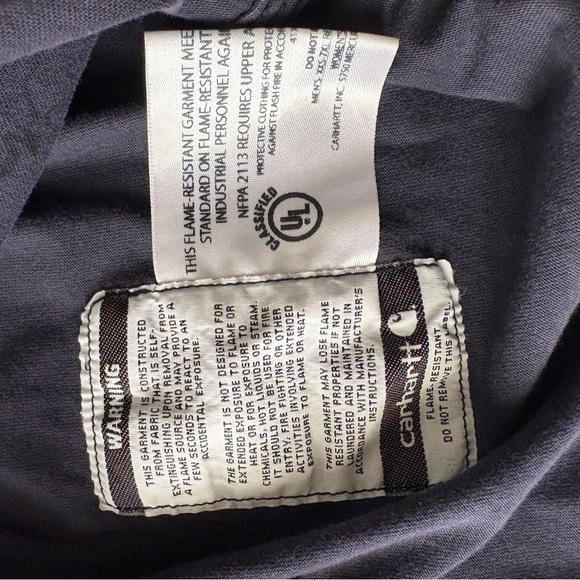 Carhartt Flame Resistant Button Down Shirt Size Large - Picture 8 of 8